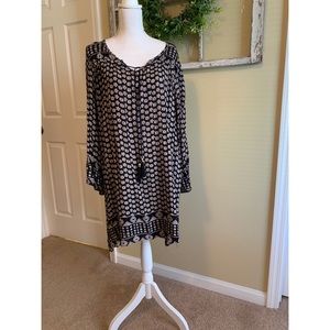 Printed Midi Dress Longsleeves